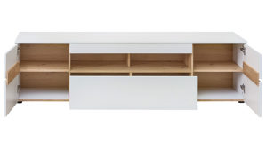 Lowboard Innostyle aus Holz in Weiß Wohnzimmer Serie Memphis - TV-Lowoard Weiß & Artisan Eiche - Breite ca. 192 cm