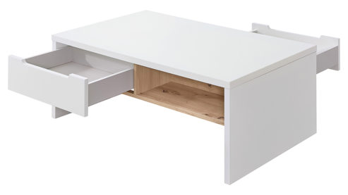 Couchtisch Innostyle aus Holz in Weiß Wohnzimmer Serie Memphis - Couchtisch Weiß & Artisan Eiche - Breite ca. 110 cm