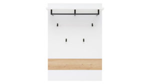 Garderobenpaneel Innostyle aus Holz in Weiß Garderoben Serie Memphis - Garderobenpaneel Weiß & Artisan Eiche - ca. 80 x 118 cm