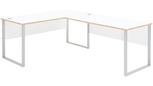 Eckschreibtisch Innostyle aus Holz in Weiß Büro Serie Memphis - Winkelschreibtisch Weiß & Artisan Eiche - ca. 223 x 170 cm