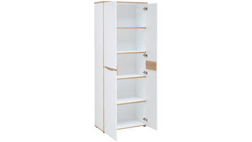 Aktenschrank Innostyle aus Holz in Weiß Büro Serie Memphis - Büroschrank Weiß & Artisan Eiche - ca. 75 x 197 cm