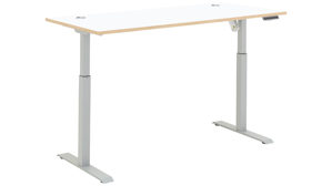 Schreibtisch Innostyle aus Holz in Weiß Büro Serie Memphis - Schreibtisch Weiß & Artisan Eiche - höhenverstellbar, ca. 160 x 77 cm