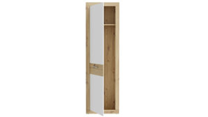 Garderobenschrank Forte® aus Holz in Weiß Garderobenprogramm Baccio - Garderobenschrank Weiß & Artisan Eiche – ca. 58 x 197 cm