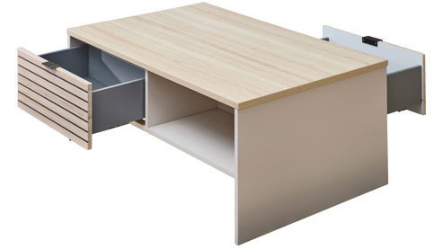 Couchtisch Innostyle aus Holz in Hellbraun Wohnzimmer Serie Ina - Couchtisch Kaschmir & Riva Eiche - Länge ca. 110 cm