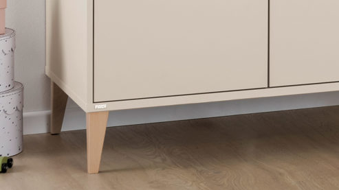 Kleiderschrank Paidi aus Holz in Beige PAIDI Babyzimmer Mila & Ben – Kleiderschrank Cashmere-Beige & Scandinavian Wood - drei Türen, Breite  ca. 95 cm