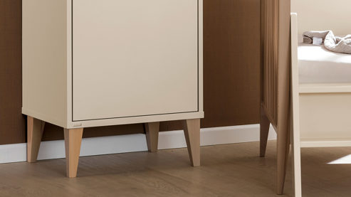 Highboard Paidi aus Holz in Beige PAIDI Babyzimmer Mila & Ben – Highboard rechts eine Tür, Breite  ca. 48 cm - Cashmere-Beige & Scandinavian Wood