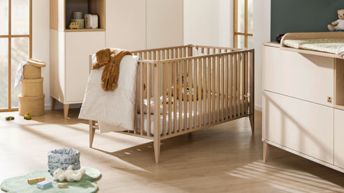 Babybett Paidi aus Holz in Holzfarben PAIDI Babyzimmer Mila & Ben – Babybettgstell Scandinavian Wood - Liegefläche ca. 70 x 140 cm