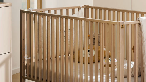 Babybett Paidi aus Holz in Holzfarben PAIDI Babyzimmer Mila & Ben – Babybettgstell Scandinavian Wood - Liegefläche ca. 70 x 140 cm