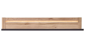 Wandregal Innostyle aus Holz in Holzfarben Wohnzimmer Serie Tina - Wandboard Mauvella Eiche & Carbon - ca. 150 x 25 cm
