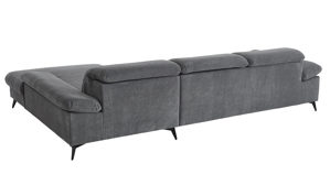 Ecksofa KAWOO aus Stoff in Grau KAWOO Polsterprogramm Exit - Funktions-Ecksofa grauer Velourbezug Onega 07 - Stellfläche ca. 314 x 198 cm