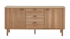 Sideboard WOODS & TRENDS aus Holz in Holzfarben WOODS & TRENDS Esszimmer Serie Zade - Sideboard Eiche - zwei Türen, drei Schubladen, Breite ca. 180 cm