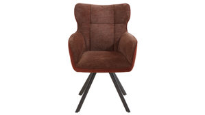 Vierfußstuhl Habufa® aus Stoff in Rot HABUFA® Polsterstuhl Joah mit Drehfunktion kupferfarbener Bezug & graphitfarbenes Metall