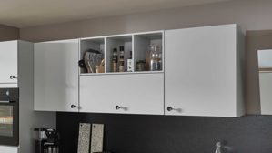 Einbauküche Nobilia® aus Holz in Hellgrau nobilia® Einbauküche Softline mit LAURUS Elektrogeräten, z. B. Kühlschrank Seidengrau - Länge ca. 390 cm