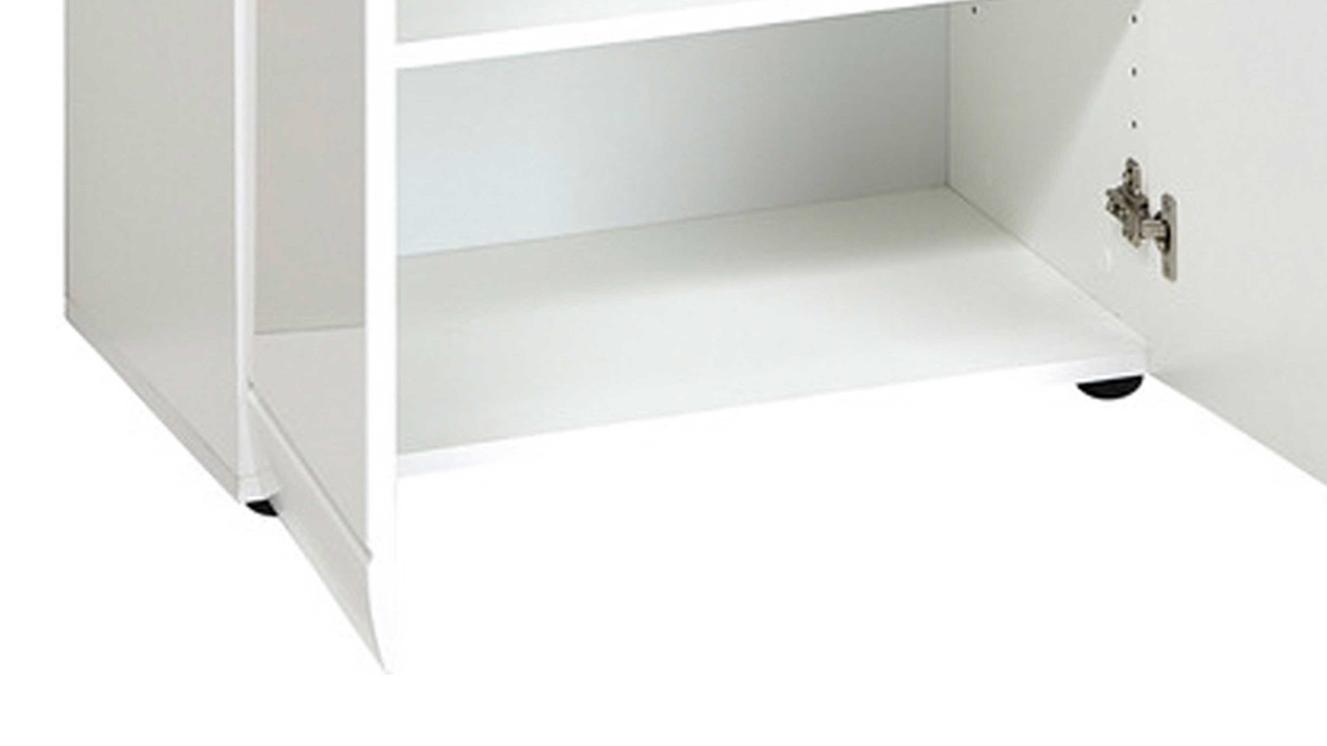 Garderobenschrank Germania aus Holz in Weiß Garderobenschrank Adana als Dielenmöbel weiße Hochglanzfronten & Kunststoffoberflächen - zwei Türen