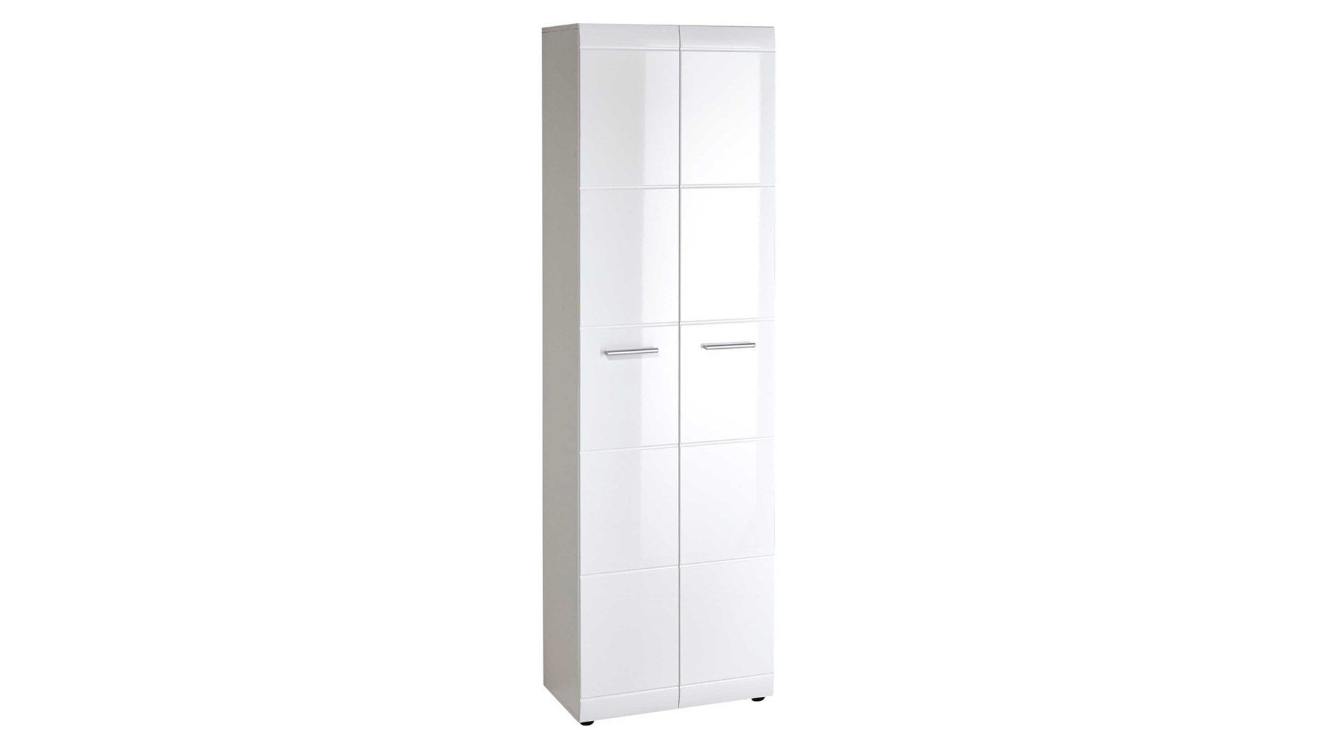 Garderobenschrank Germania i.i. aus Holz in Weiß Garderobenschrank Adana als Dielenmöbel weiße Hochglanzfronten & Kunststoffoberflächen - zwei Türen