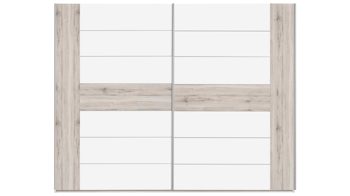 Kleiderschrank Forte® aus Holz in Weiß Schwebetürenschrank Rondino Sandeiche & Weiß – zwei Türen, Breite ca. 270 cm