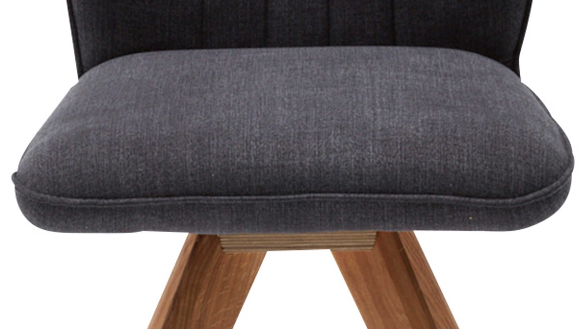 Polsterstuhl Interliving aus Stoff in Dunkelgrau Interliving Esszimmer Serie 5102 – Polsterstuhl U111 mit Drehfunktion graphitfarbener Bezug Tirol 480 & Wildeiche