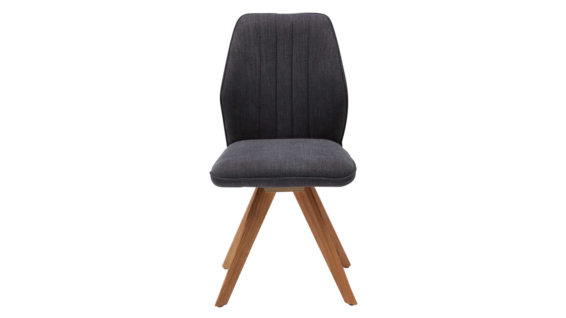 Polsterstuhl Interliving aus Stoff in Dunkelgrau Interliving Esszimmer Serie 5102 – Polsterstuhl mit Drehfunktion graphitfarbener Bezug Tirol 480 & Wildeiche