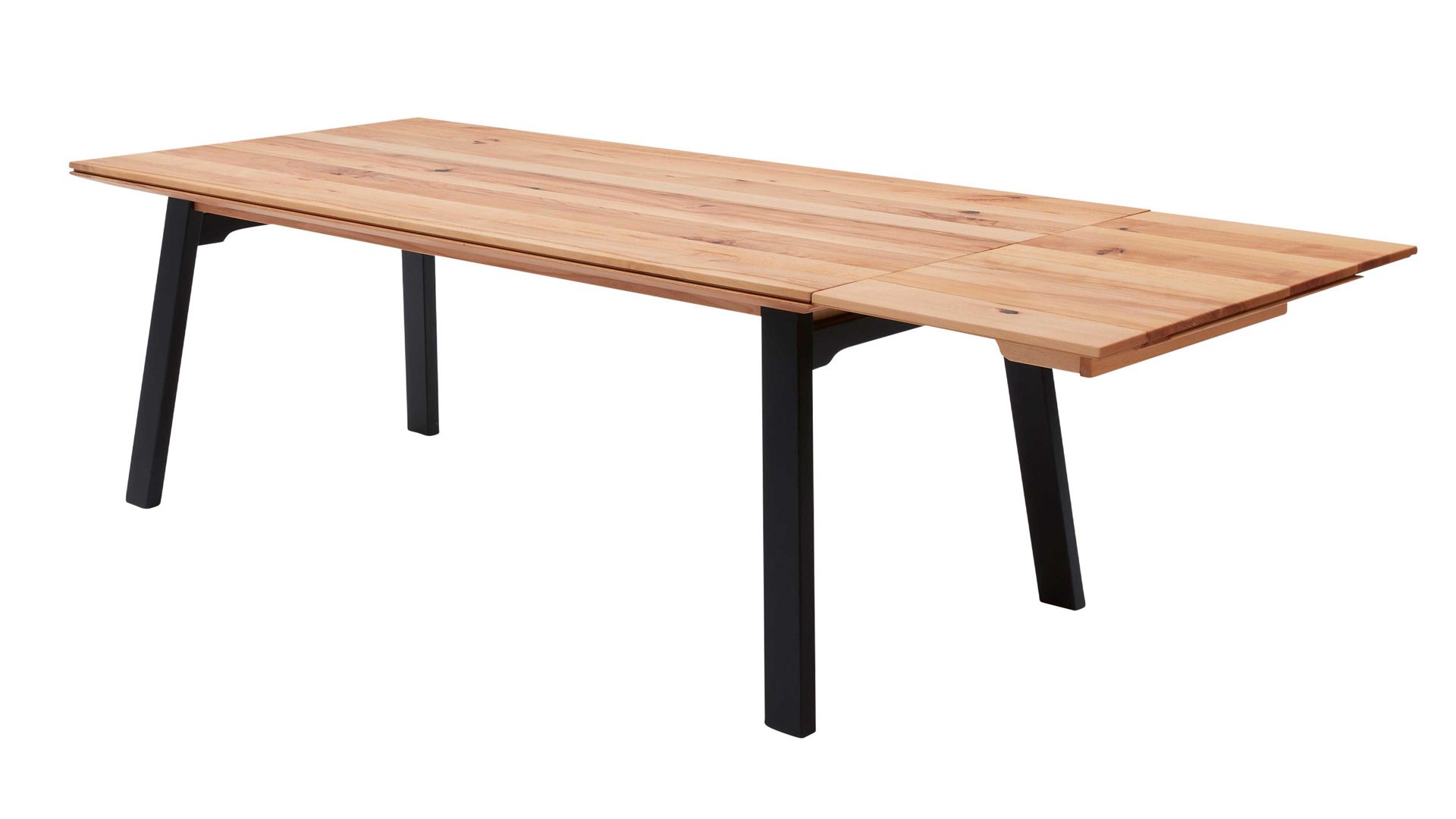 Auszugtisch Interliving aus Holz in Holzfarben Interliving Esszimmer Serie 5102 – Auszugtisch Charakter-Kernbuche & schwarzes Holz – ca. 180-230 x 100 cm