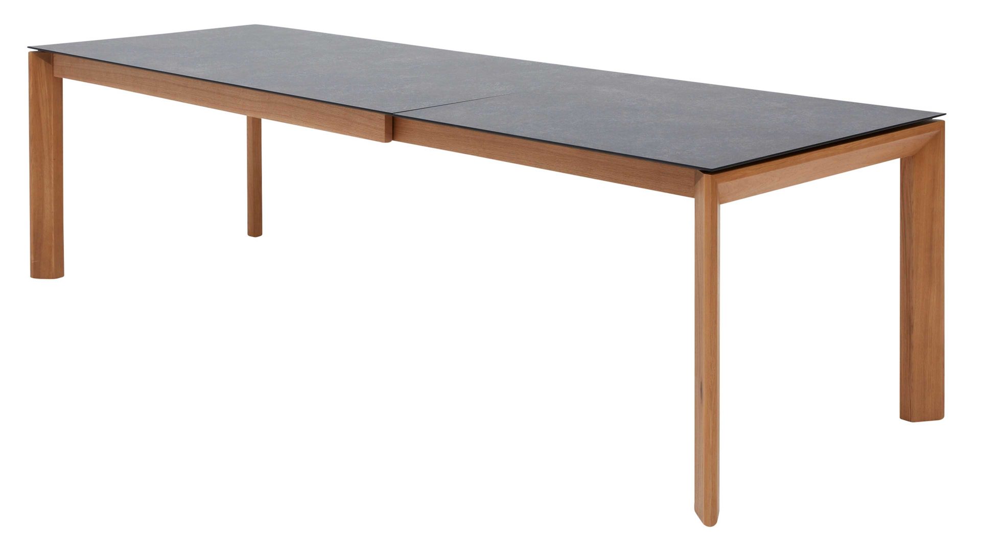 Auszugtisch Interliving aus Holz in Grau Interliving Esszimmer Serie 5102 – Auszugtisch V133 granitfarbenes HPL & Wildeiche – ca. 140-240 x 90 cm
