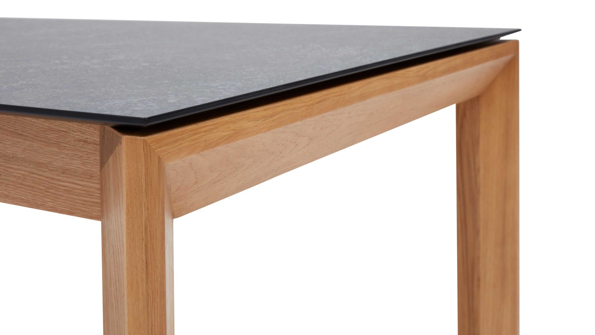 Auszugtisch Interliving aus Holz in Grau Interliving Esszimmer Serie 5102 – Auszugtisch granitfarbenes HPL & Wildeiche – ca. 140-240 x 90 cm