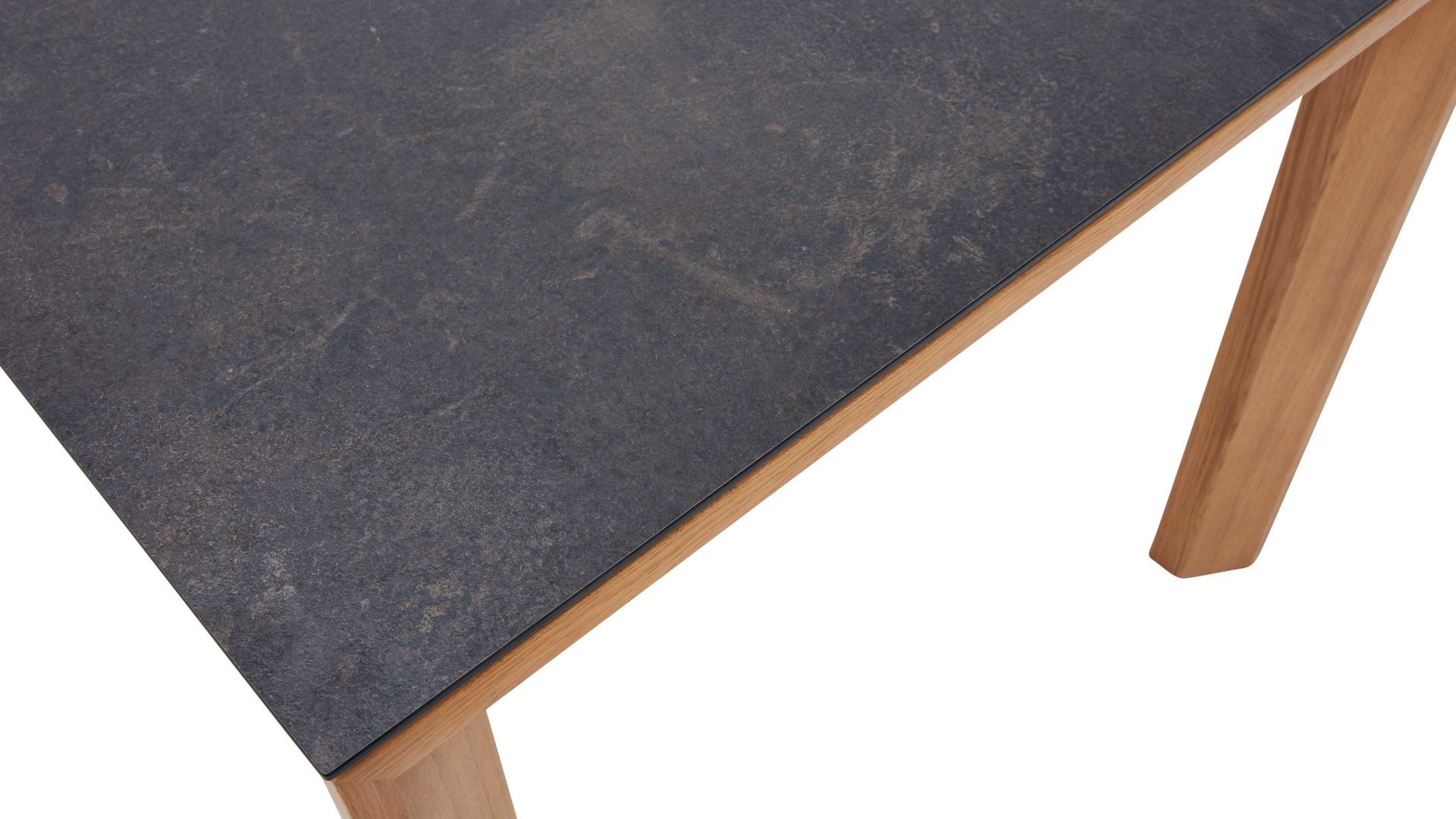 Auszugtisch Interliving aus Holz in Grau Interliving Esszimmer Serie 5102 – Auszugtisch V133 granitfarbenes HPL & Wildeiche – ca. 140-240 x 90 cm