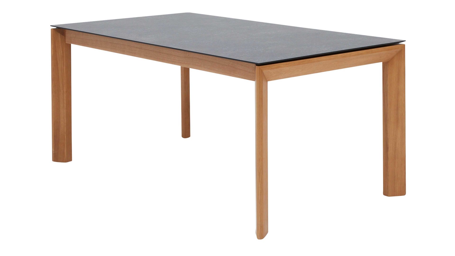 Auszugtisch Interliving aus Holz in Grau Interliving Esszimmer Serie 5102 – Auszugtisch granitfarbenes HPL & Wildeiche – ca. 160-260 x 90 cm