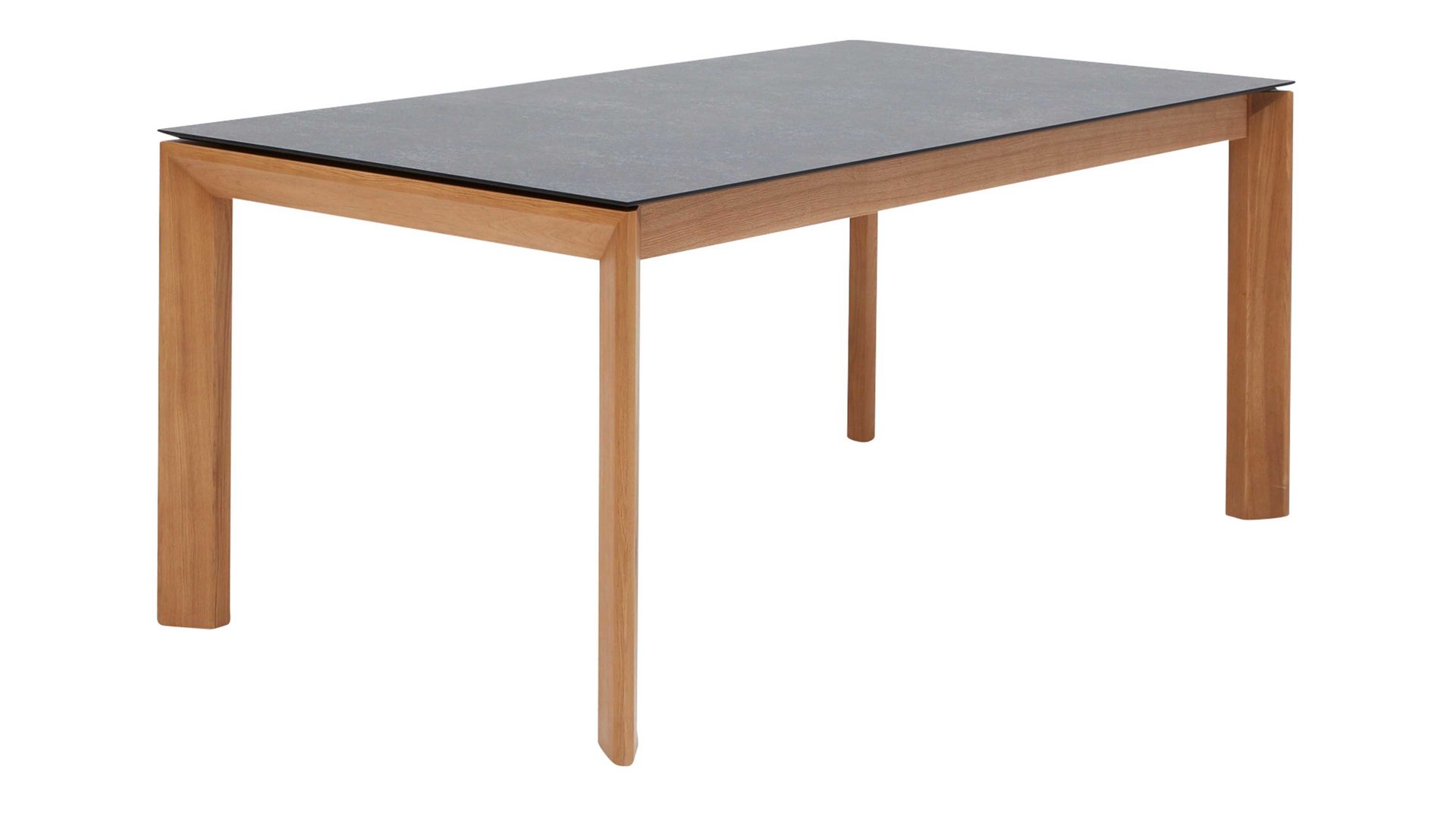 Auszugtisch Interliving aus Holz in Grau Interliving Esszimmer Serie 5102 – Auszugtisch granitfarbenes HPL & Wildeiche – ca. 200-300 x 90 cm