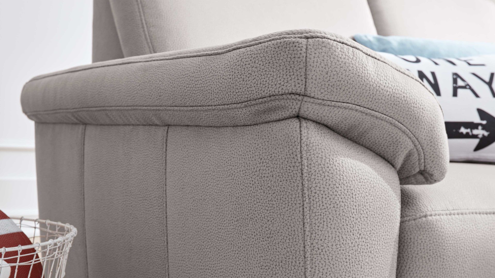 Ecksofa modulmaster aus Stoff in Hellgrau Modulmaster MM-ZE1059 Ecksofa in U-Form für geschmackvolles Wohnen alufarbene Mikrofaser Holiday & matte Metallfüße - Stellmaß ca. 240 x 330 cm