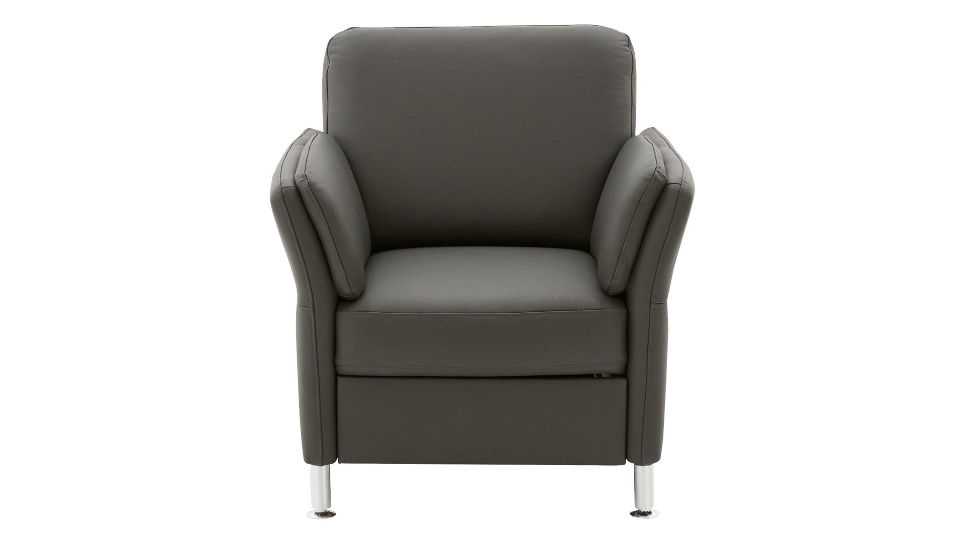 Polstersessel modulmaster aus Leder in Anthrazit Modulmaster MM-PN1080 - Sessel anthrazitfarbenes Leder Torro & Metallfüße