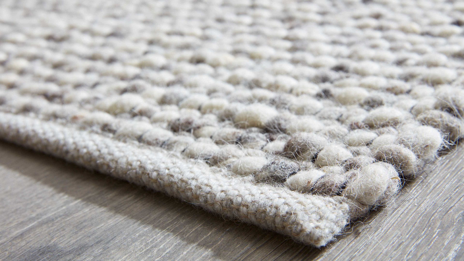 Handwebteppich Interliving aus Naturfaser in Weiß Interliving Teppich Serie B-8001 Kalkstein – ca. 90 x 170 cm