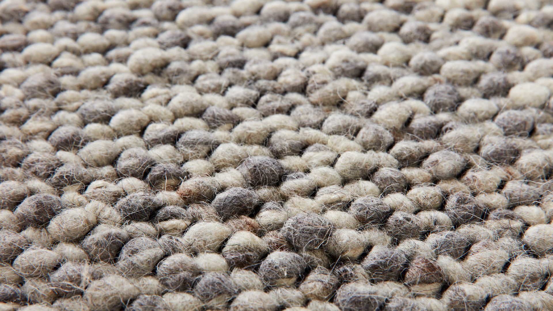 Handwebteppich Interliving aus Naturfaser in Hellgrau Interliving Teppich Serie B-8001 steinfarbene Schurwolle – ca. 200 x 290 cm