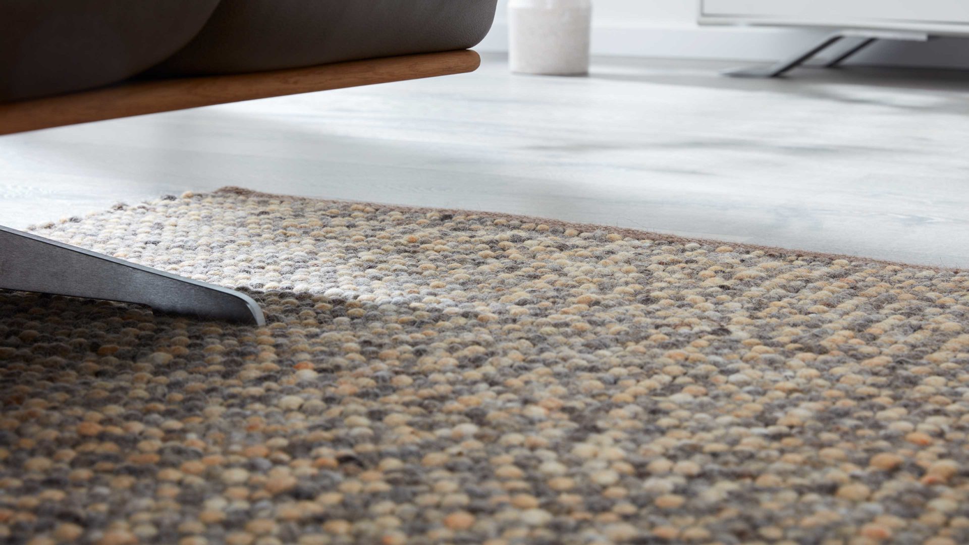 Handwebteppich Interliving aus Naturfaser in Hellbraun Interliving Teppich Serie B-8001 Sahara – ca. 140 x 190 cm