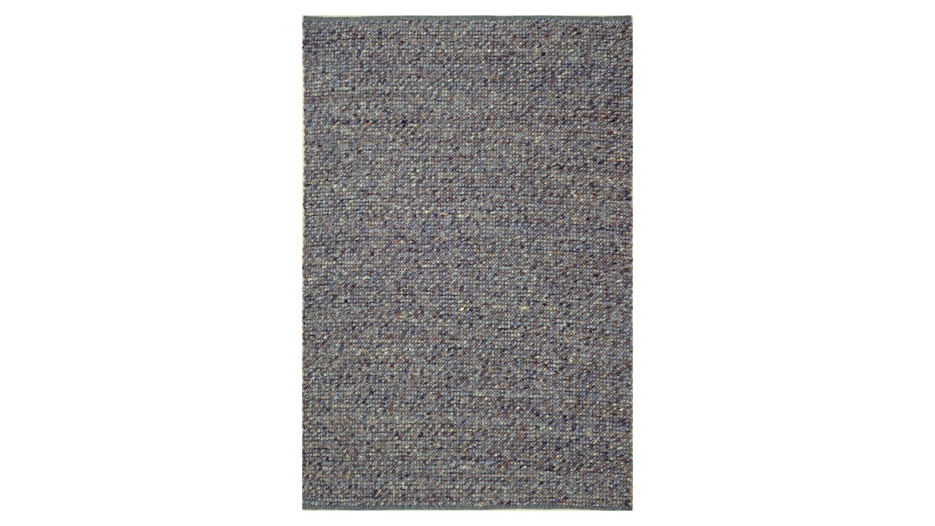 Handwebteppich Interliving aus Naturfaser in Dunkelblau Interliving Teppich Serie B-8001 oceanfarbene Schurwolle – ca. 170 x 240 cm