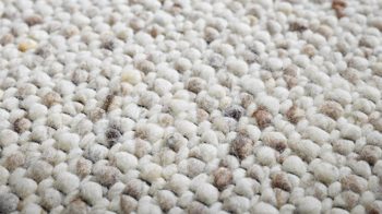 Handwebteppich Interliving aus Naturfaser in Beige Interliving Teppich Serie B-8001 sandfarbene Schurwolle – ca. 65 x 130 cm