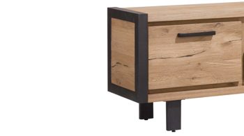 Lowboard WOODS & TRENDS aus Holz in Holzfarben WOODS & TRENDS Medienmöbel bzw. Lowboard Brooklyn braunes Eichefurnier – zwei Türen, eine Schublade - Breite ca. 210 cm