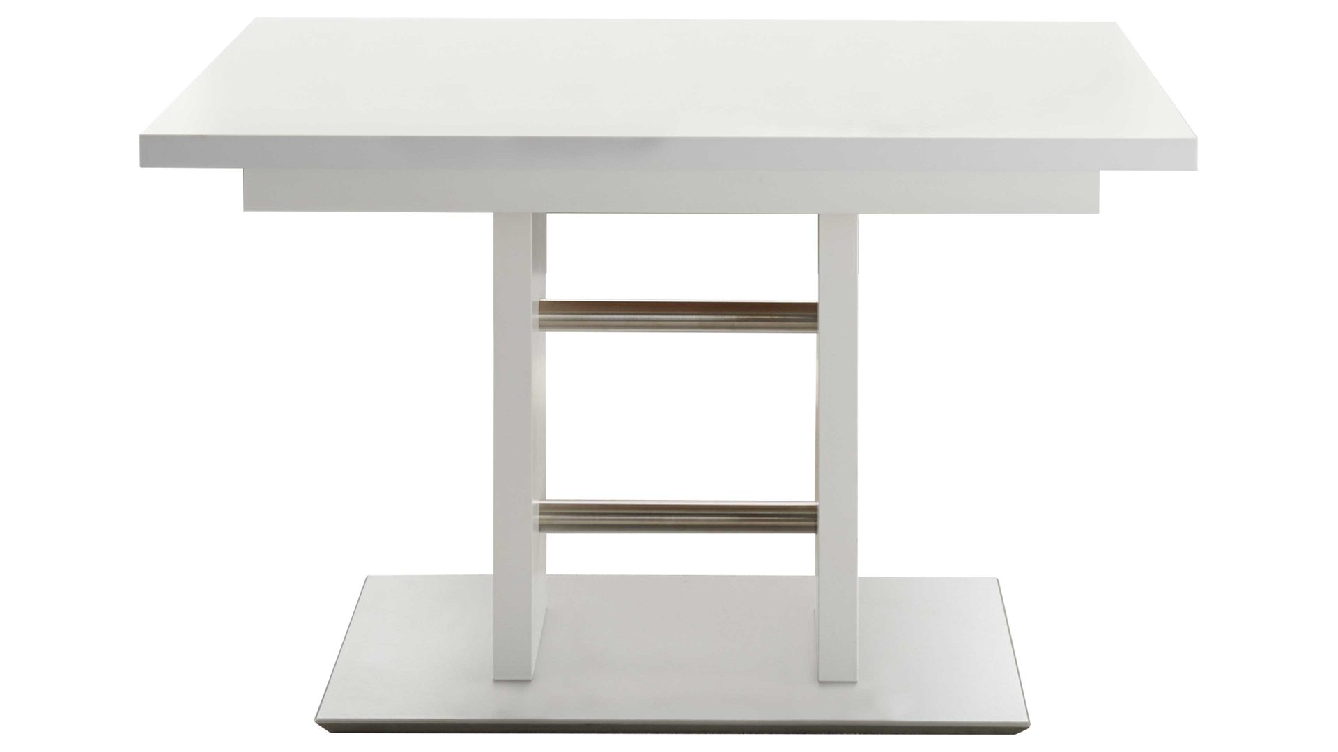 Auszugtisch combinessa aus Holz in Weiß Combinessa Genesis - Auszugtisch Weiß & Edelstahl – ca. 130-178 x 90 cm