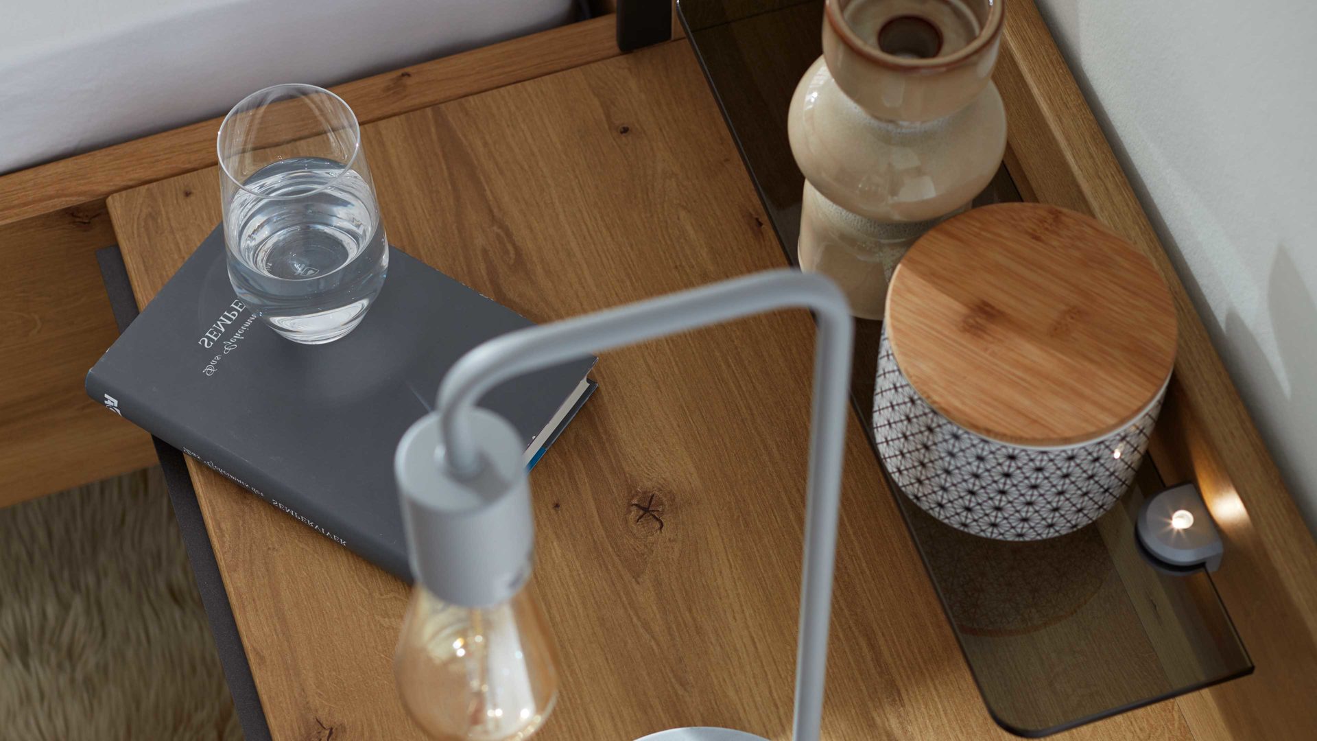 Paneel Interliving aus Holz in Holzfarben Interliving Kleiderschrank Serie 1205 – Paneel 114 Breite ca. 60 cm - Eiche Bianco & Rauchglas