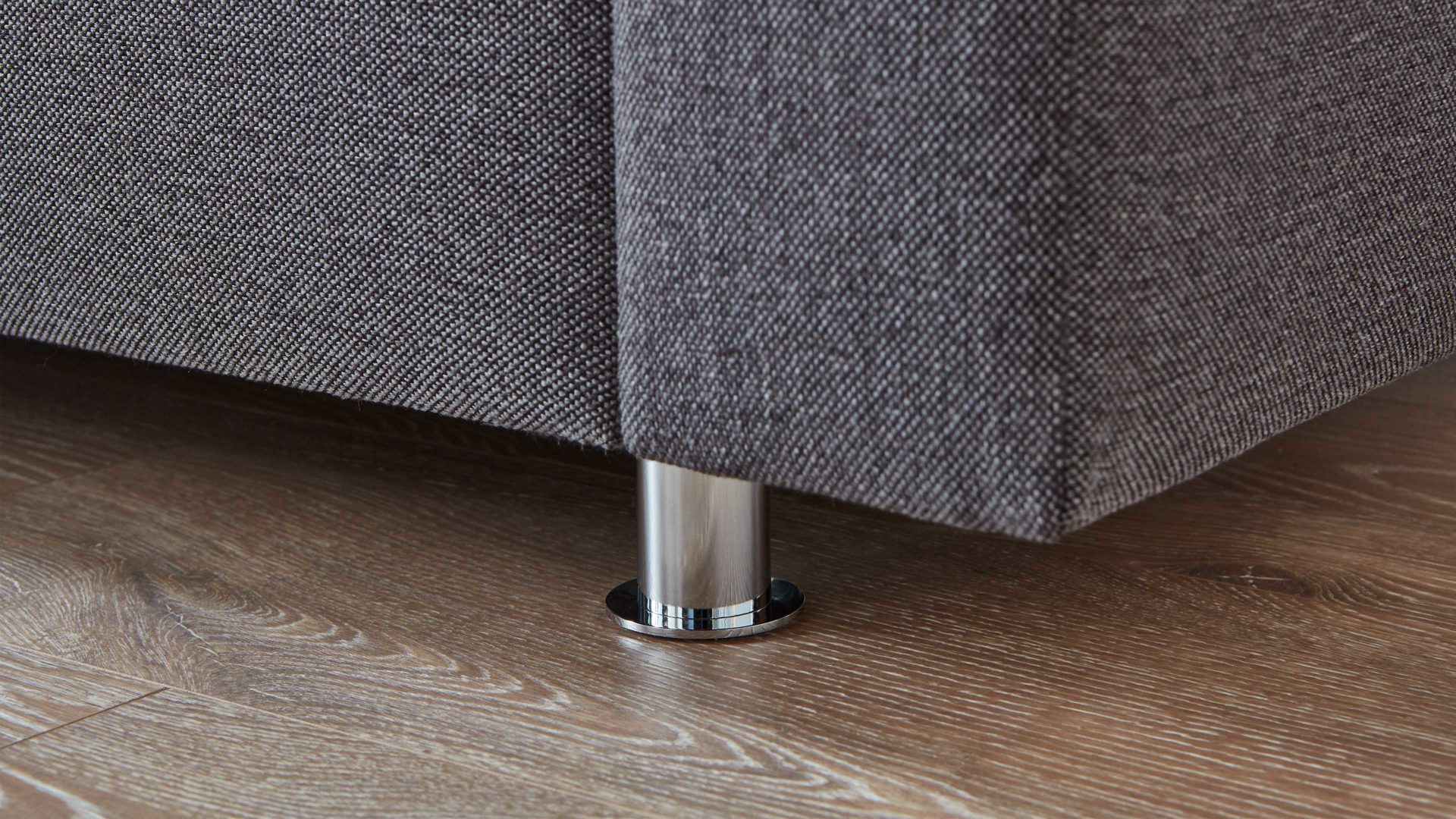 Schlafsofa comfortmaster besser sitzen, liegen, leben aus Stoff in Anthrazit Comfortmaster Messina Funktionssofa - Schlafcouch anthrazitfarbener Webstoff 8-2122 & Chromfüße 84 - Breite ca. 177 cm