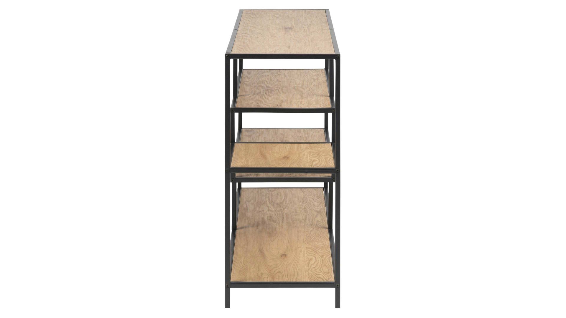 Regal Actona group aus Holz in Holzfarben Regal Seaford im Industrielook als Wohnzimmermöbel Wildeiche & Schwarz - ca. 114 x 78 cm