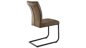 Schwingstuhl Niehoff sitzmoebel aus Stoff in Grau NIEHOFF SITZMÖBEL Schwingstuhl Alexa steinfarbene Mikrofaser Aberdeen & schwarzes Metall