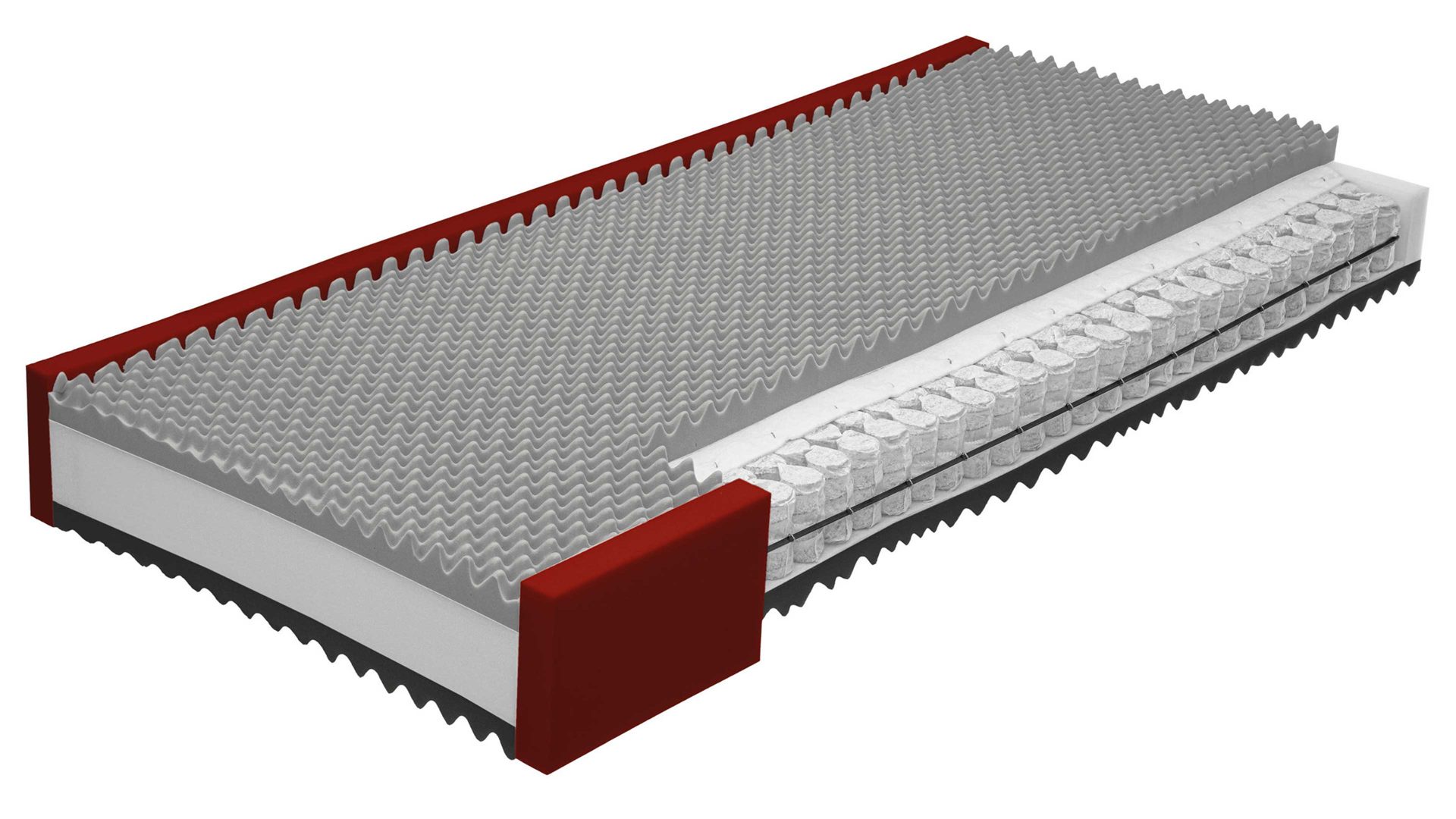 Federkernmatratze Interliving aus Stoff in Weiß Interliving Matratze Medikontur 1913 Taschenfederkern, H4 – Liegefläche ca. 100 x 190 cm