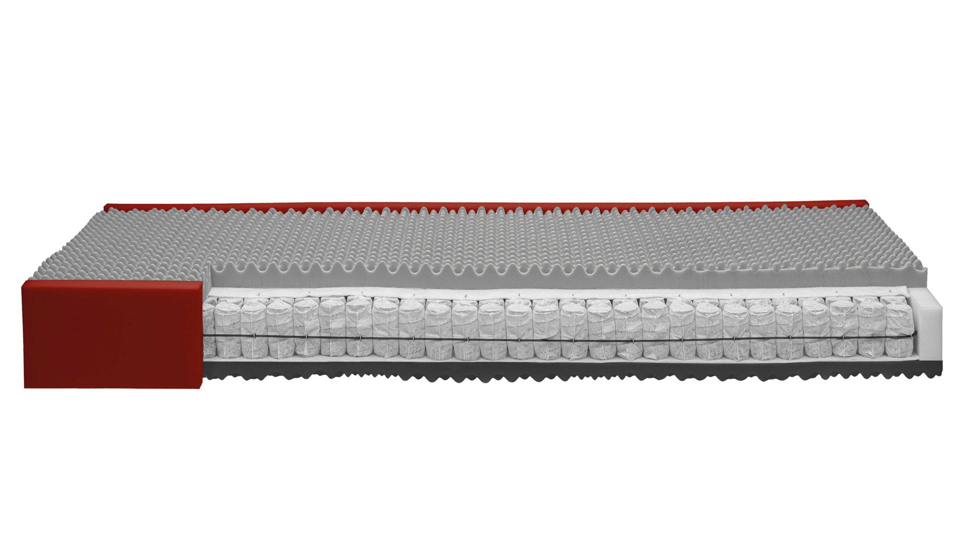 Federkernmatratze Interliving aus Stoff in Weiß Interliving Matratze Medikontur 1913 Taschenfederkern, H3 – Liegefläche ca. 90 x 190 cm