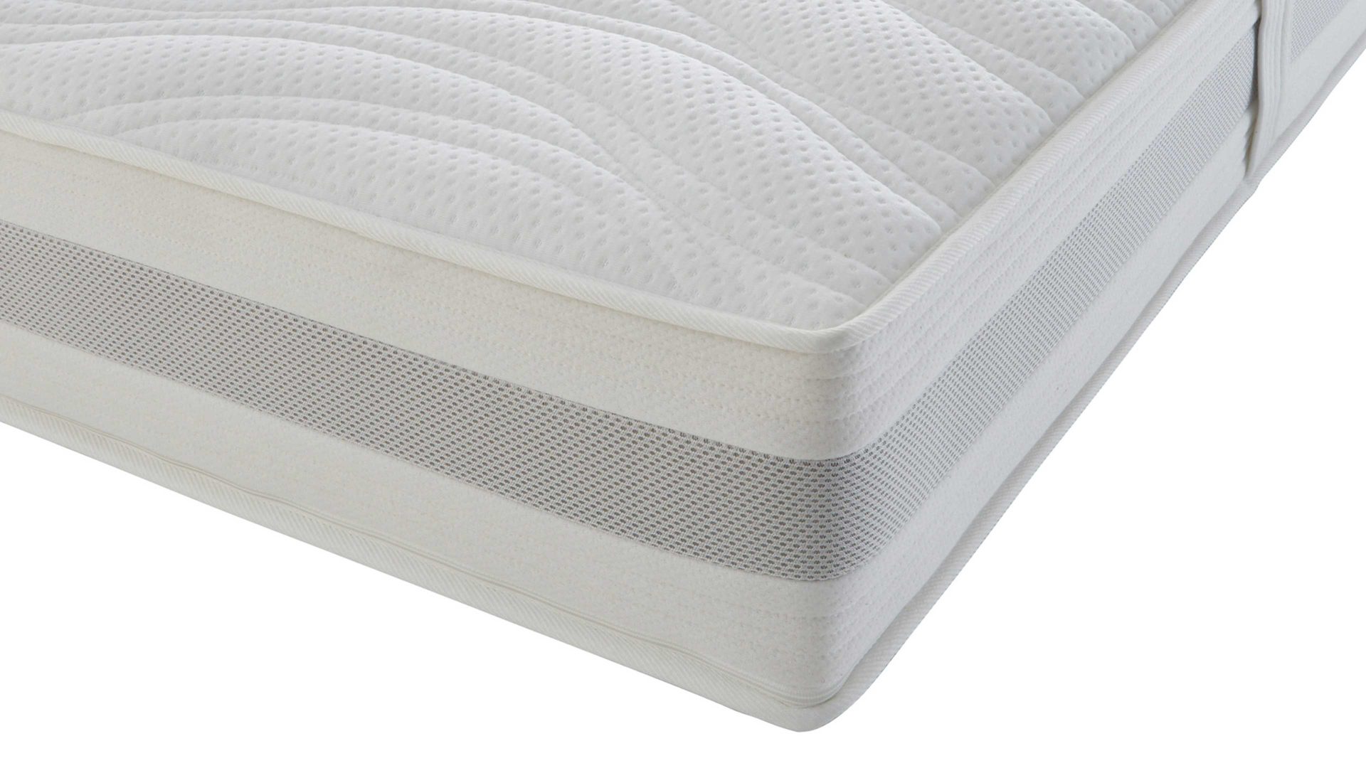 Federkernmatratze Interliving aus Stoff in Weiß Interliving Matratze Medikontur 1913 Taschenfederkern, H4 – Liegefläche ca. 90 x 200 cm