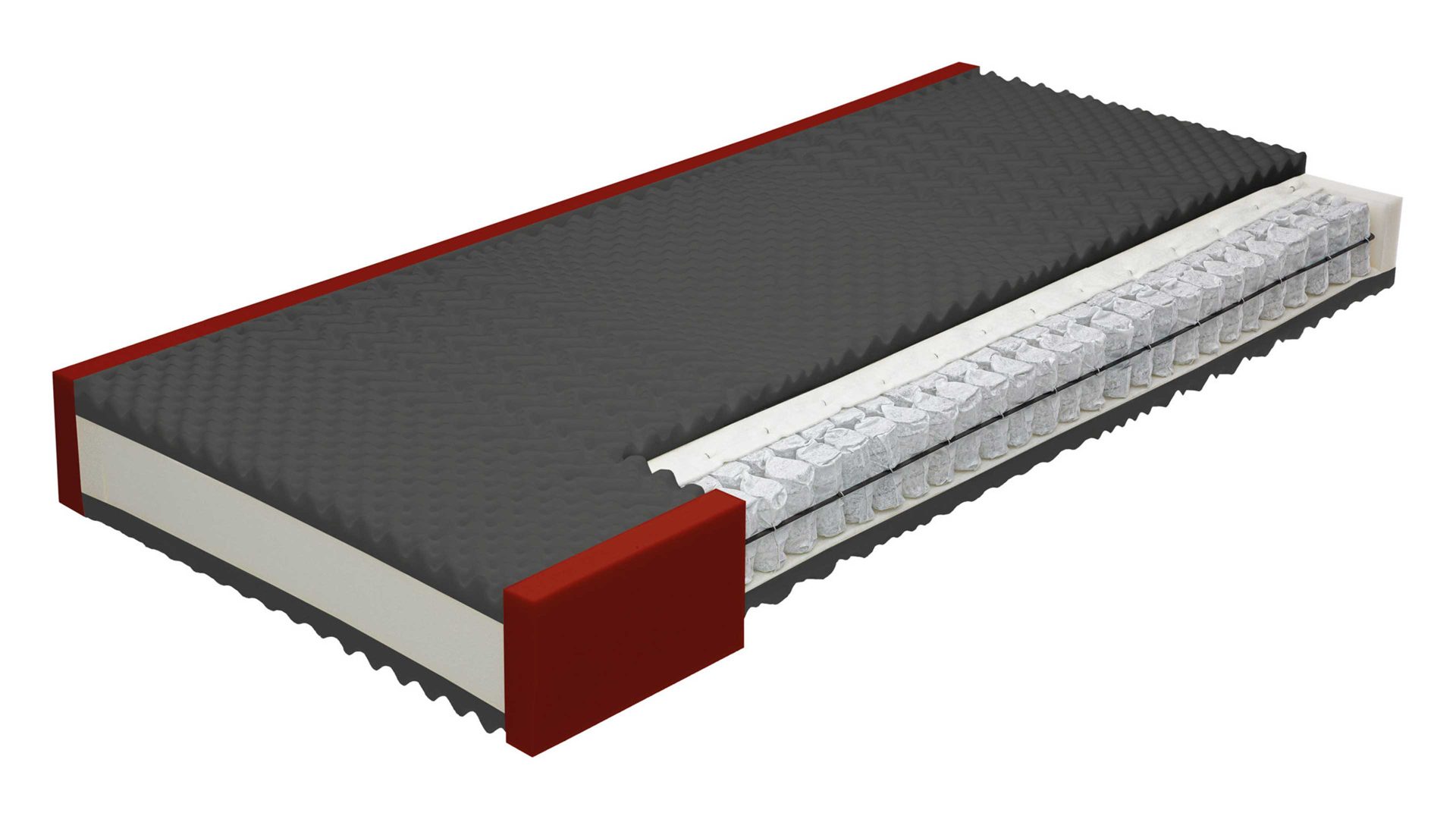 Federkernmatratze Interliving aus Stoff in Weiß Interliving Matratze Medikontur 1911 Taschenfederkern, H3 – Liegefläche ca. 90 x 200 cm