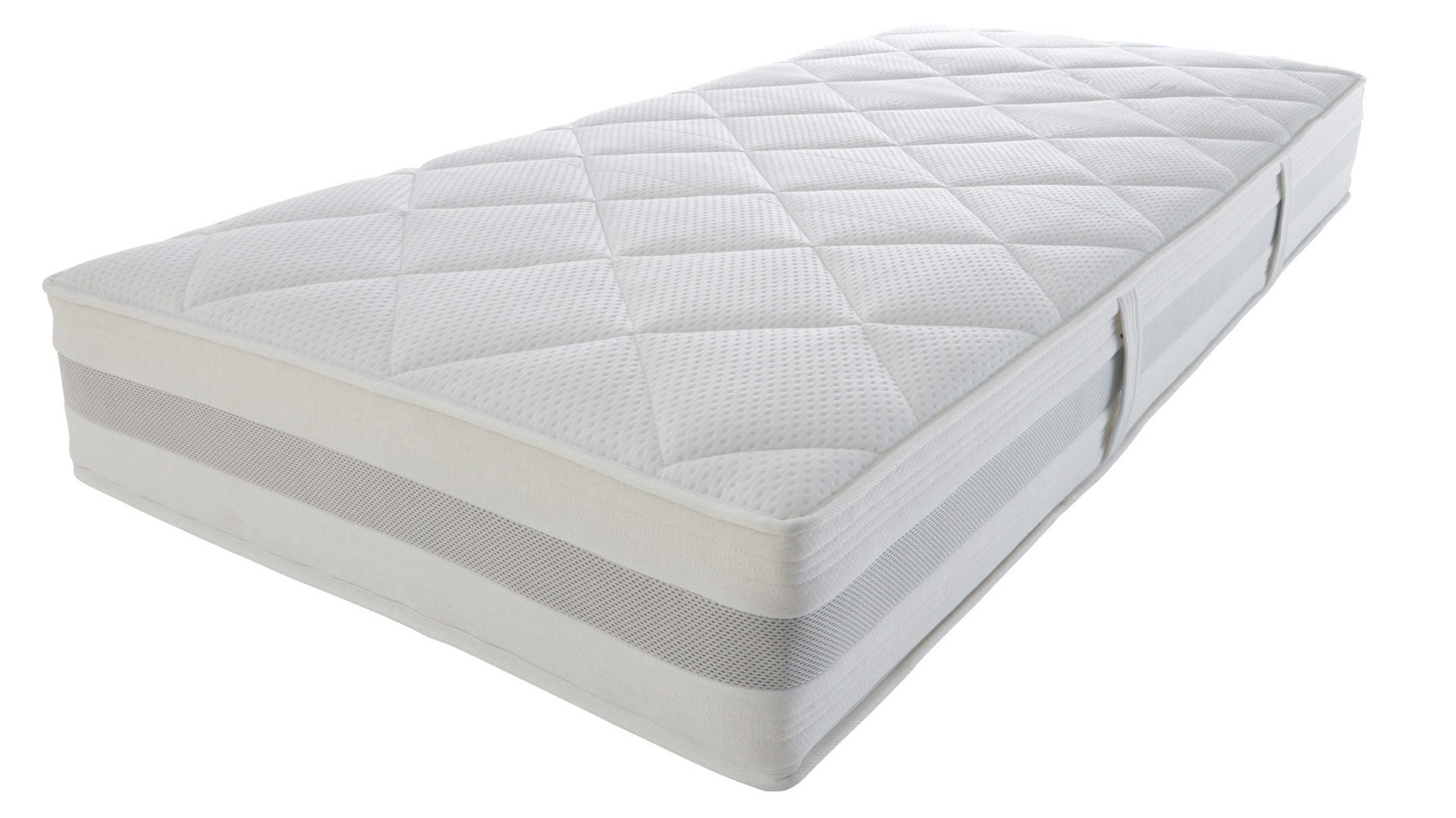 Federkernmatratze Interliving aus Stoff in Weiß Interliving Matratze Medikontur 1915 Taschenfederkern, H3 – Liegefläche ca. 80 x 200 cm