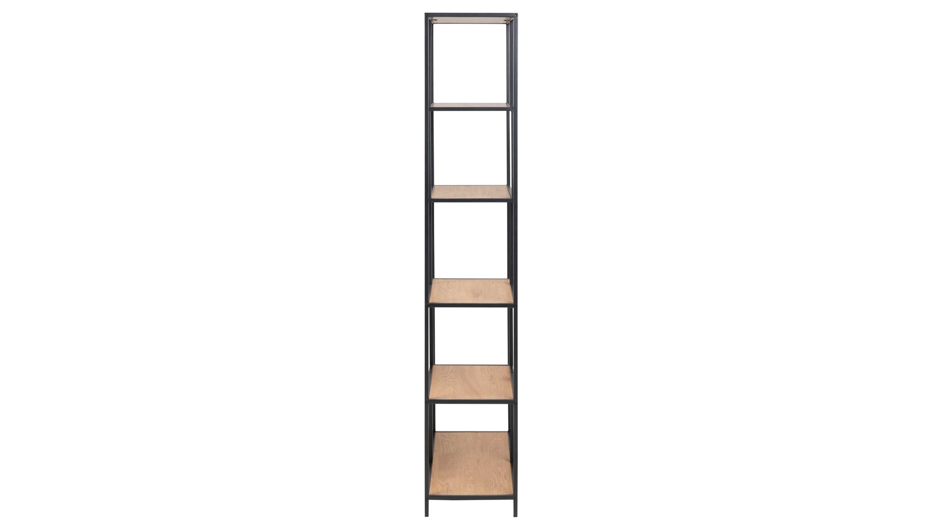Regal Actona group aus Holz in Holzfarben Regal Seaford im Industrielook auch als Flurmöbel einsetzbar Wildeiche & Schwarz – ca. 77 x 185 cm