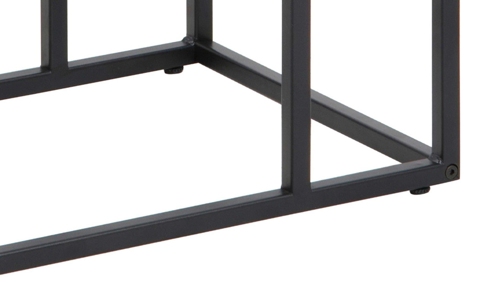 Beistelltisch Actona group aus Holz in Holzfarben Laptop-Tisch Seaford im Industrielook bzw. Beistelltisch Wildeiche & Schwarz – ca. 43 x 35 cm