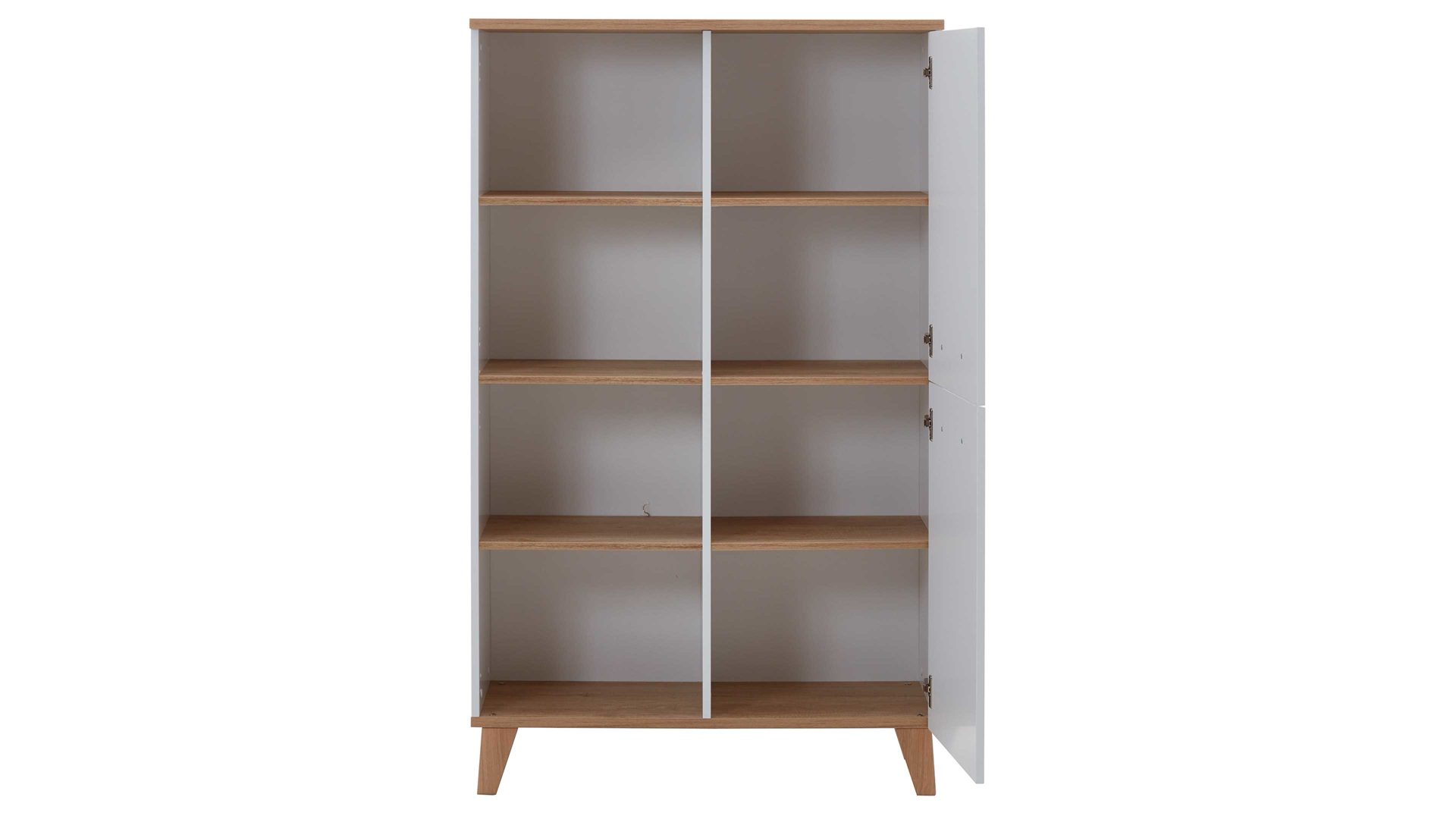 Highboard Paidi aus Holz in Weiß PAIDI Jugendzimmerprogramm Oscar - Highboard rechts - Kreideweiß & Nebraska Eiche
