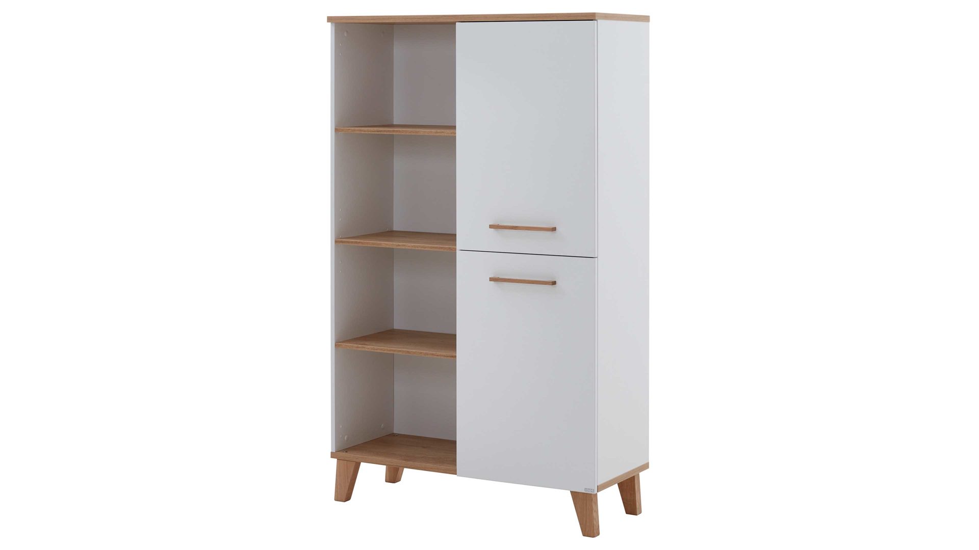 Highboard Paidi aus Holz in Weiß PAIDI Jugendzimmerprogramm Oscar - Highboard rechts - Kreideweiß & Nebraska Eiche
